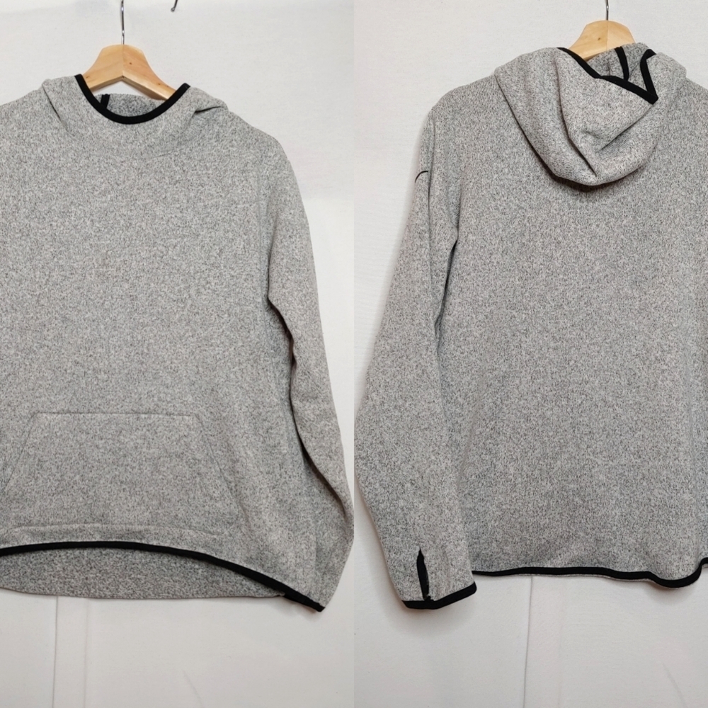 Nike Hypernatural‎ Thermal Fit Hoodie Pullover Marled Gray Black Funnel Neck XL